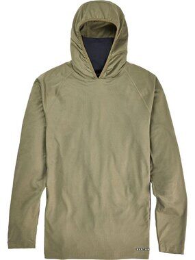Burton Midweight X Base Layer Long Neck Hoodie Mens S Green